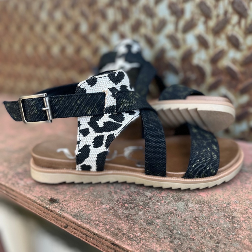 Very G Jayla Cow Print Sandals Size 9.5 Western Boutique Comfort - Picture 4 of 8